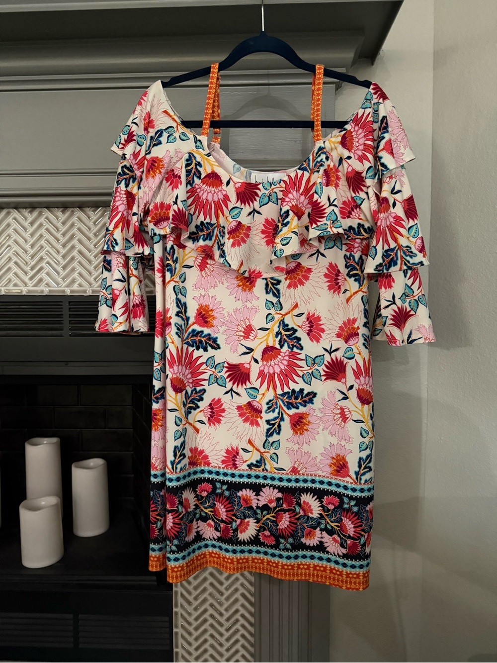 Nicole Miller Floral Off-Shoulder Dress